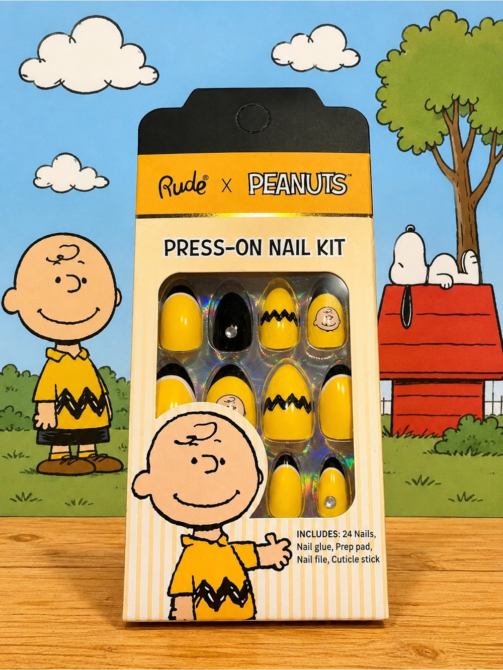 Rude x Peanuts Charlie Brown Press-On Nail Kit